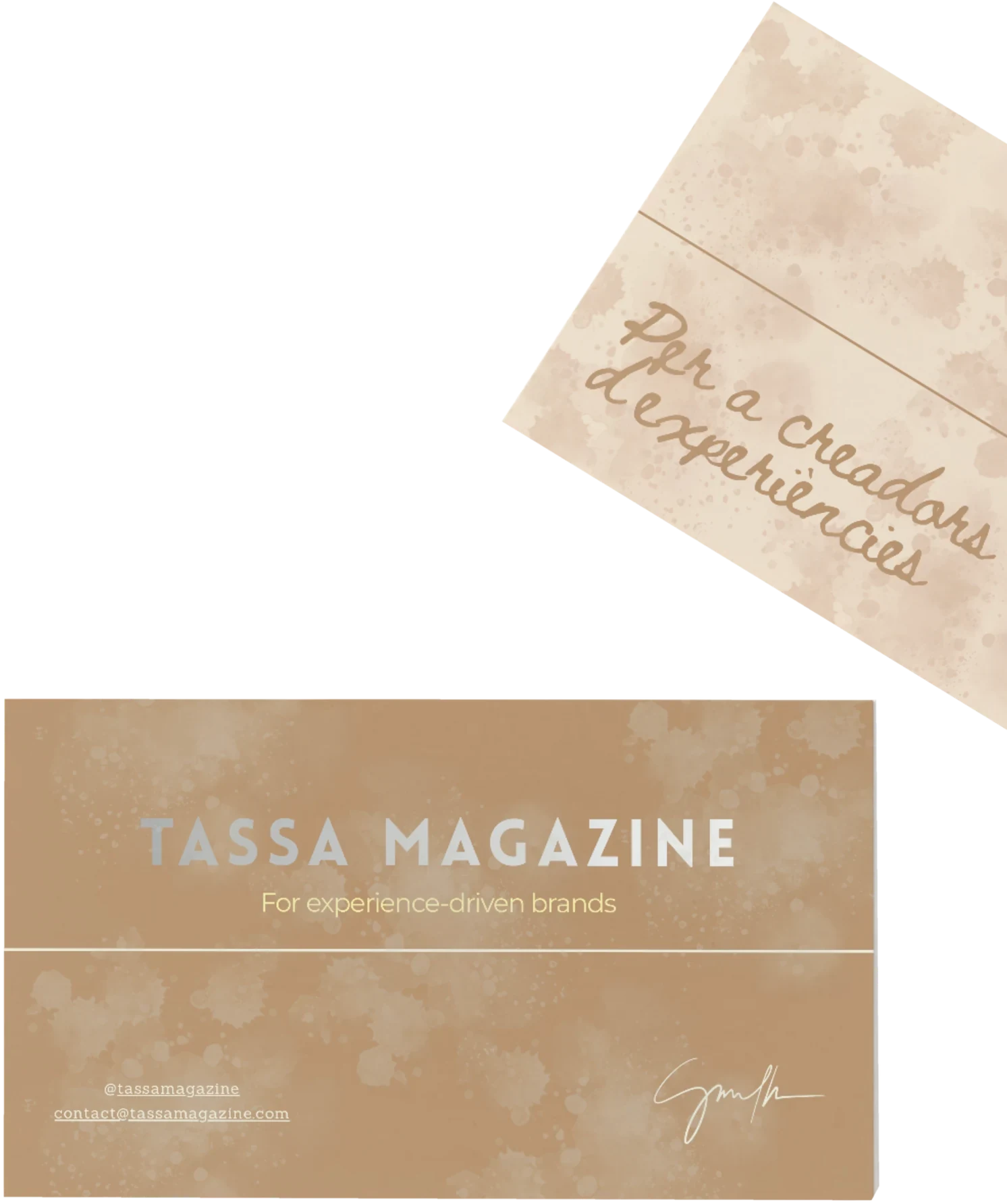 Targetes de Tassa Magazine: For experience-driven brands, per a creadors d'experiències